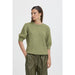 Kurzarm Strickpulli «Millers» in olivegrün von b.young