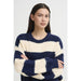 Strickpulli «Dayana» blau-weiss gestreift von ICHI