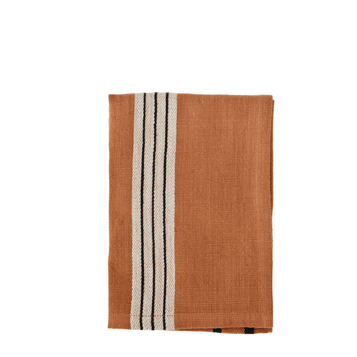 Kitchen Towel Striped «Burnt Orange» von Madam Stoltz