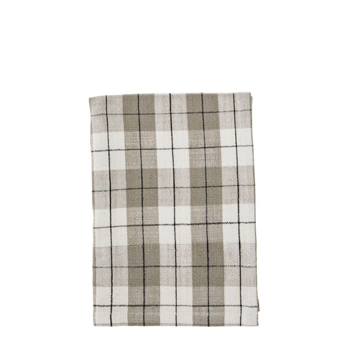 Kitchen Towel Checked «Taupe» von Madam Stoltz