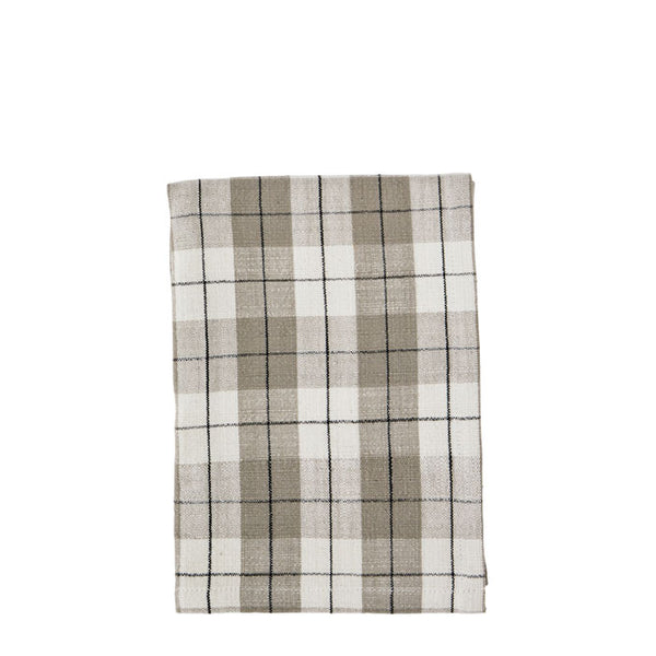 Kitchen Towel Checked «Taupe» von Madam Stoltz