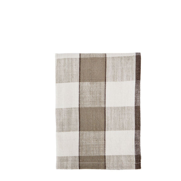 Kitchen Towel checked «Taupe» von Madam Stoltz