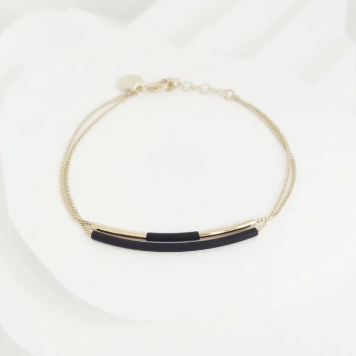 BRACELET «SIR DOUBLE» noir von Judith Benita