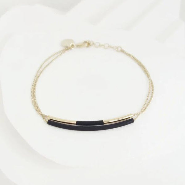 BRACELET «SIR DOUBLE» noir von Judith Benita