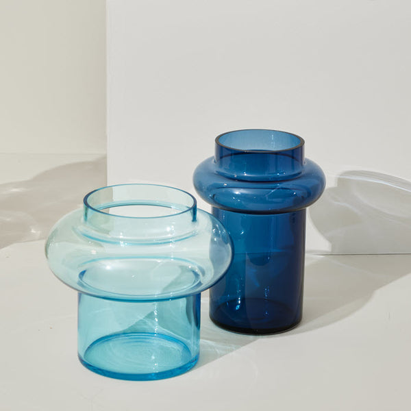 Vasen-Set «Inception» in blau von Hübsch