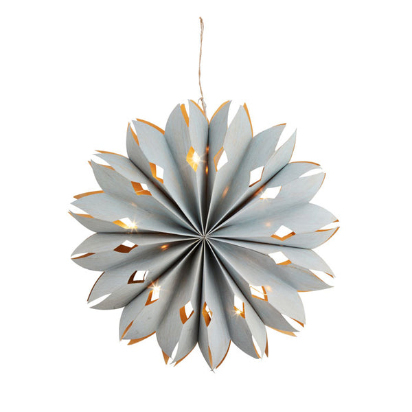 Papierstern 40 cm inkl. Lichterkette in aqua von Madam Stoltz
