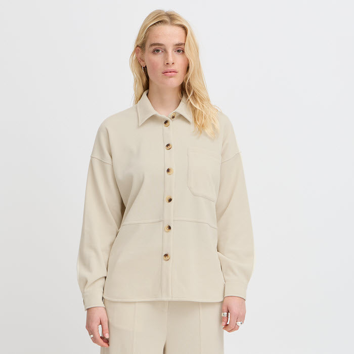 Hemd «Kate Corduroy» in Almond milk von ICHI
