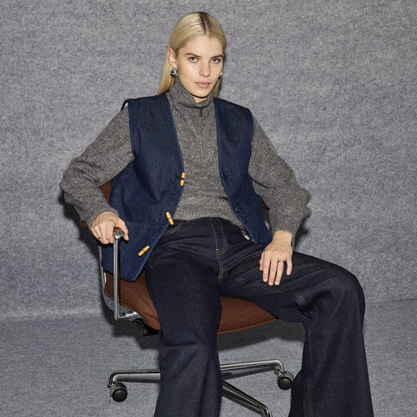 Weste «Hiramo» in denim von ICHI