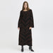 Strickkleid «Kamora» in schwarz/braun von ICHI