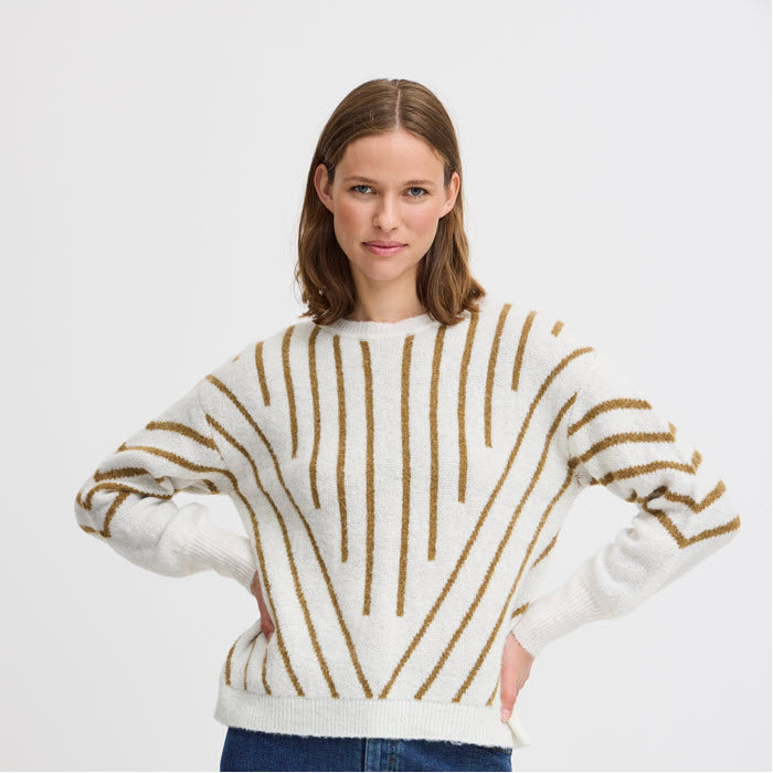 Pullover «OTIKI JAQUARD» in Marshmallow Mix von B.young