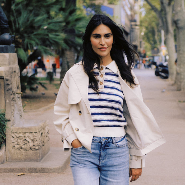 Polojumper «Mikala» blau-weiss gestreift von b.young