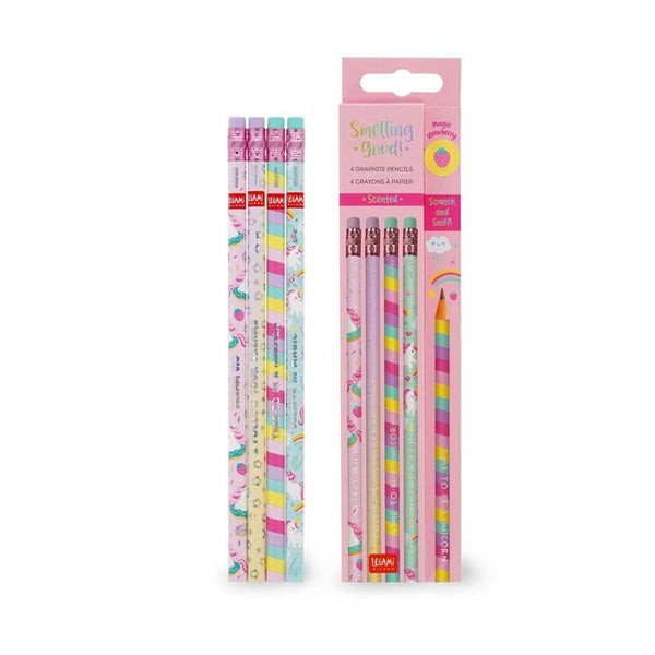 4er-Set duftende HB-Bleistifte «Unicorn» von Legami