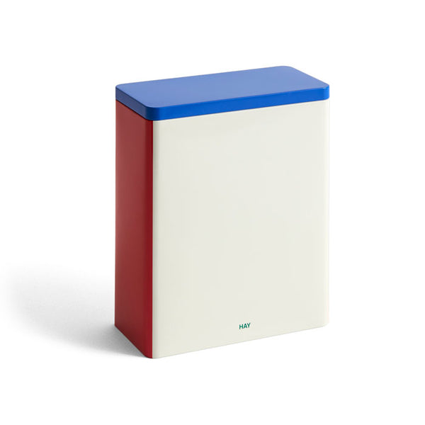Tin Container X-Large in off-white, blue and red von HAY