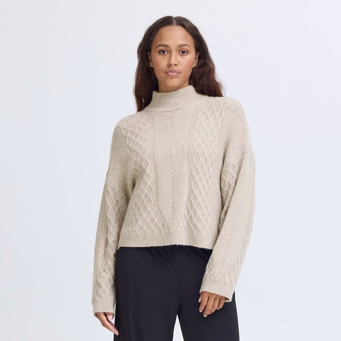 Strickpulli «Mylle» in beige von ICHI