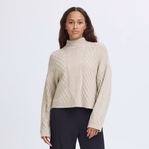 Strickpulli «Mylle» in beige von ICHI