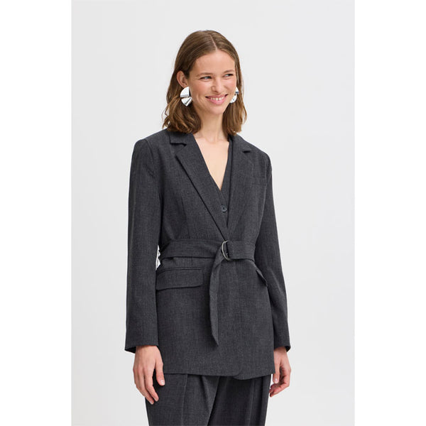 Belt-Blazer «Danta» in black melange (dunkelgrau) von B.young