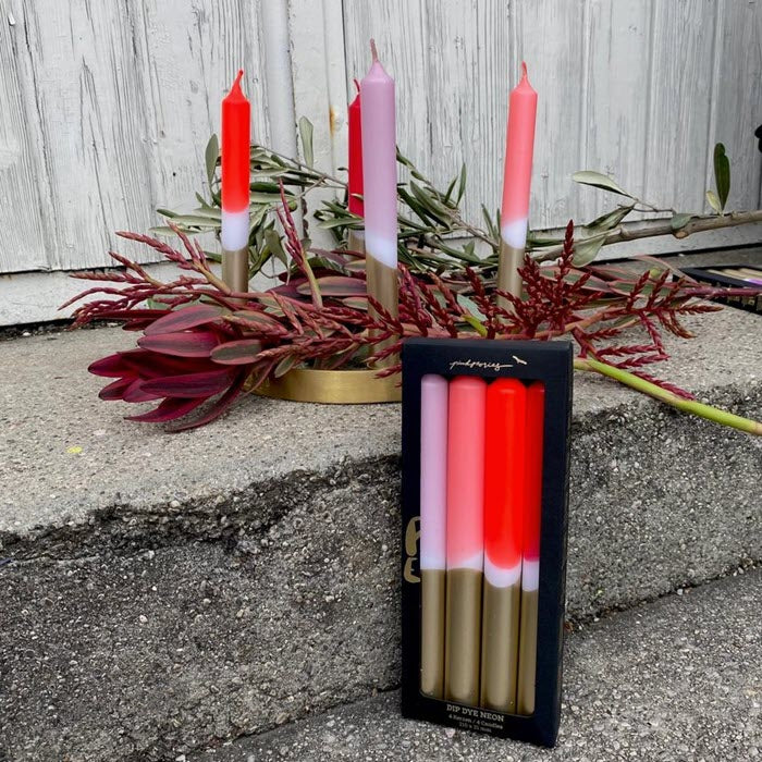 4er-Set Kerzen Dip Dye «Christmas Lights» von Pink Stories