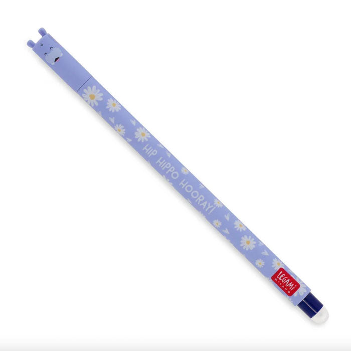 Löschbarer Gelstift «Hippo» in blau von Legami