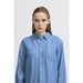 Hemd «Beccos» in blue pinstripe von ICHI