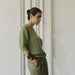 Kurzarm Strickpulli «Millers» in olivegrün von b.young