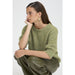 Kurzarm Strickpulli «Millers» in olivegrün von b.young