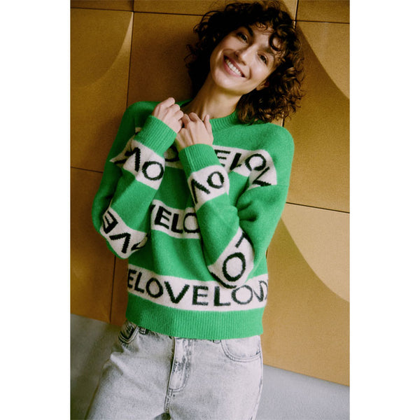 Pulli «Omea Love» in grün von b.young