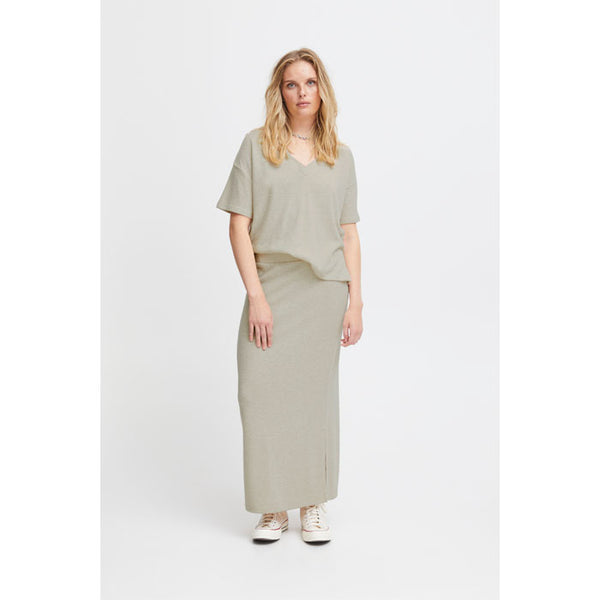 Jupe «Yose» in doeskin melange (beige) von ICHI
