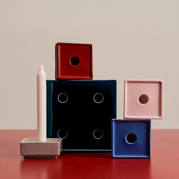 Mattone Candleholder Large in dark blue von HAY