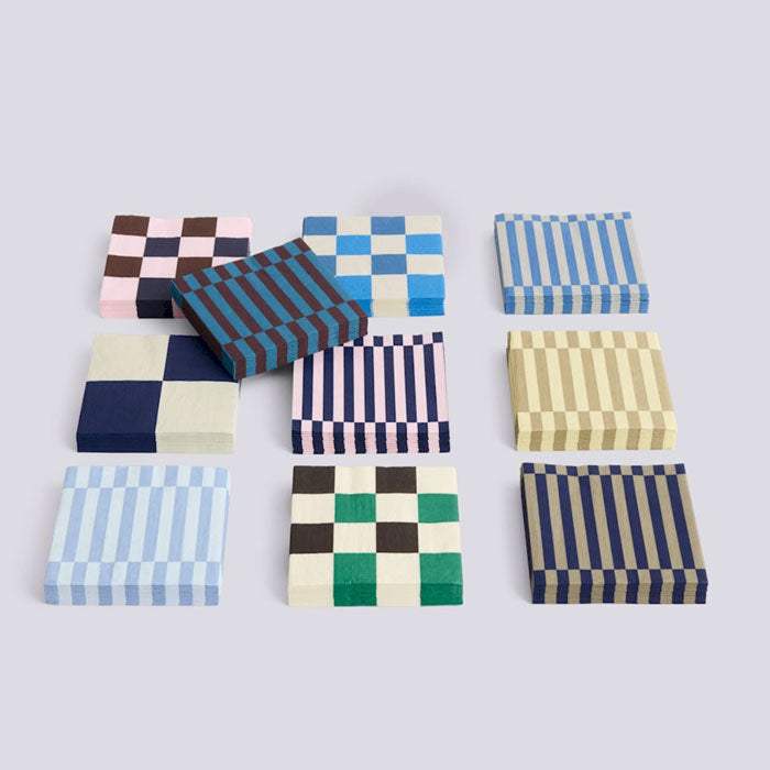 20er Pack Servietten off-white and dark blue M check von HAY – weloveyoulove