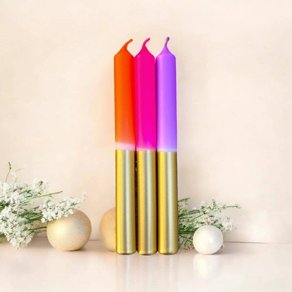 3er-Set Kerzen Dip Dye X-Mas «Shine like a star» von Pink Stories