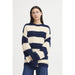 Strickpulli «Dayana» blau-weiss gestreift von ICHI