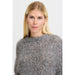 Kurzarm Strickpulli «Metta» in dunkelgrau von b.young
