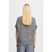Kurzarm Strickpulli «Metta» in dunkelgrau von b.young