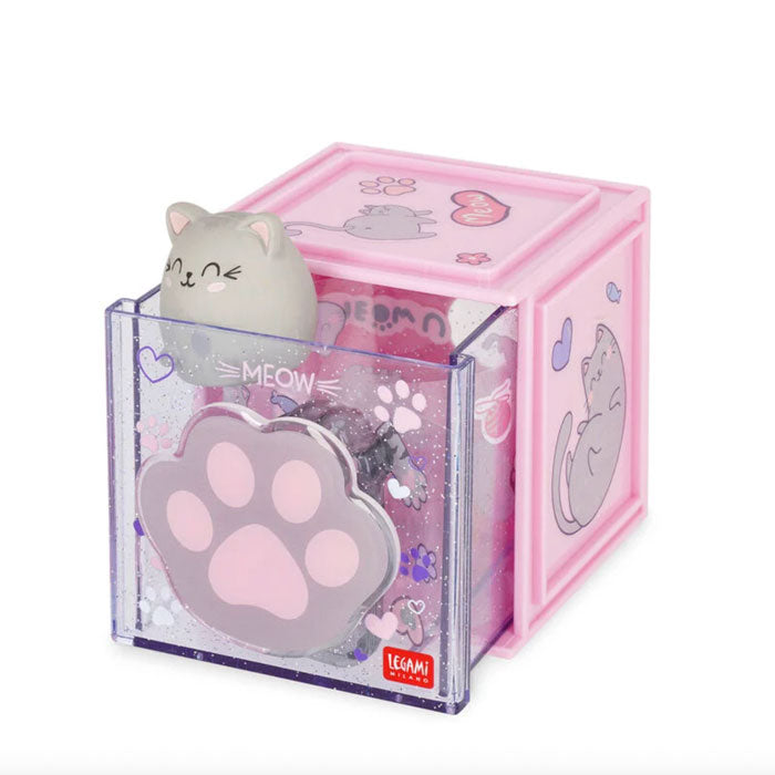 Stapelbare Schreibtischbox «Kitty» von Legami
