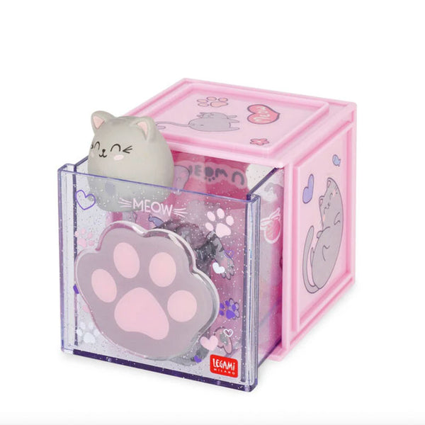 Stapelbare Schreibtischbox «Kitty» von Legami