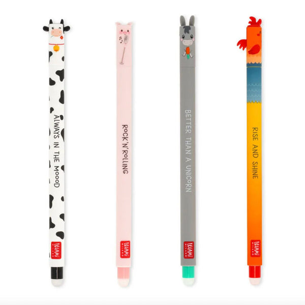 4er-Set löschbare Gelstifte «Farm Sweet Farm» von Legami