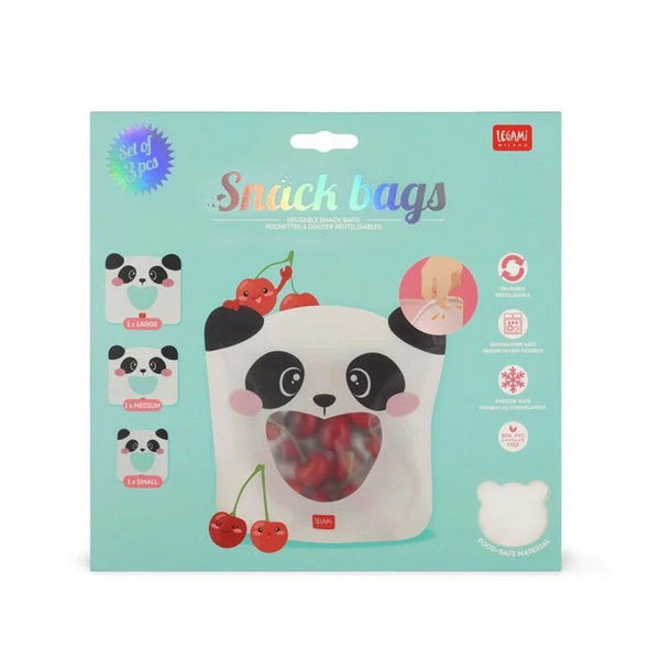 3er-Set - Snack Bags  «Panda» von Legami
