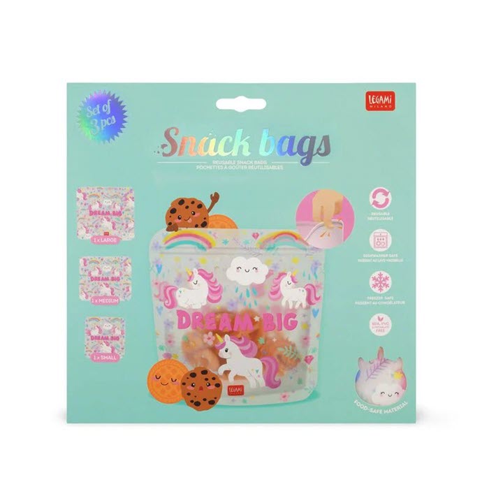 3er-Set - Snack Bags  «Unicorn» von Legami
