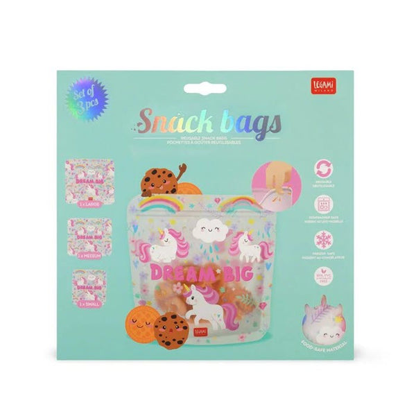3er-Set - Snack Bags  «Unicorn» von Legami