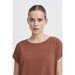 T-Shirt «Rebel» in braun von ICHI
