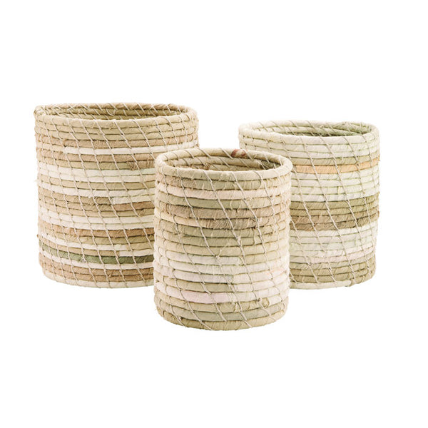 3er-Set recycled cotton baskets in off white von Madam Stoltz