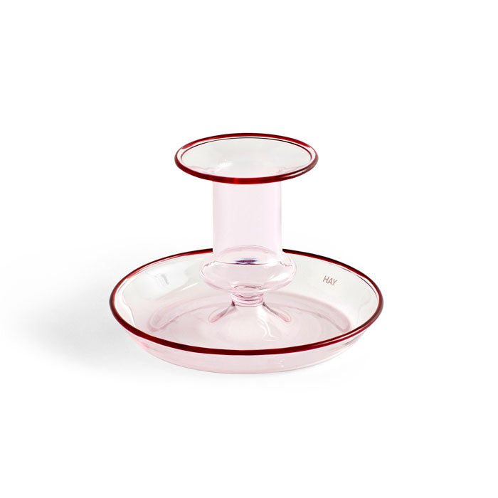 Flare Candleholder in pink von HAY