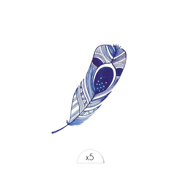 Tattoos «BLUE LINE FEATHER» von Sioou