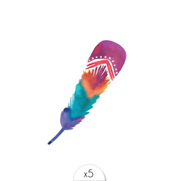 Tattoos «WATERCOLOR INDIAN FEATHER» von Sioou