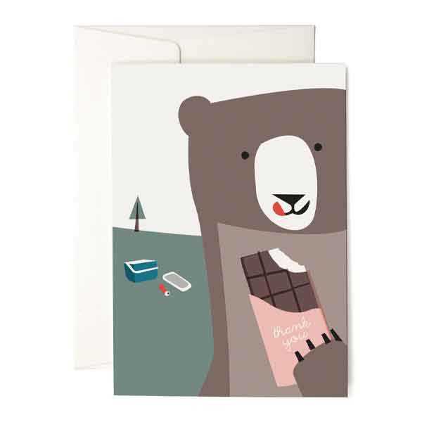 Karte «Bear with Chocolate» von Pleased to meet