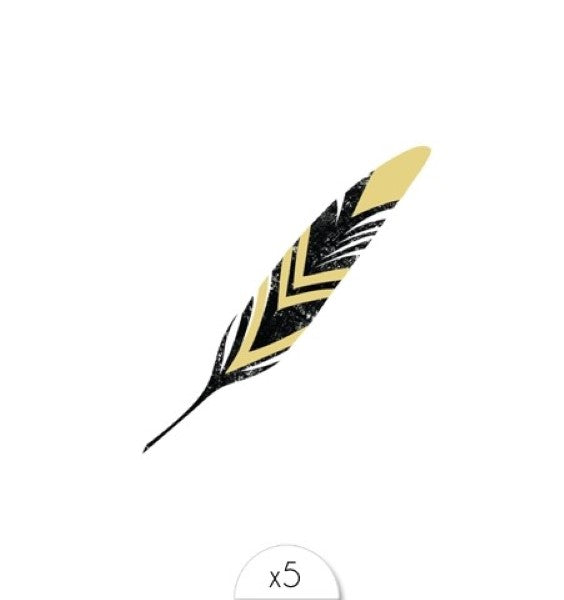 Tattoos «GOLD AND BLACK FEATHER» von Sioou