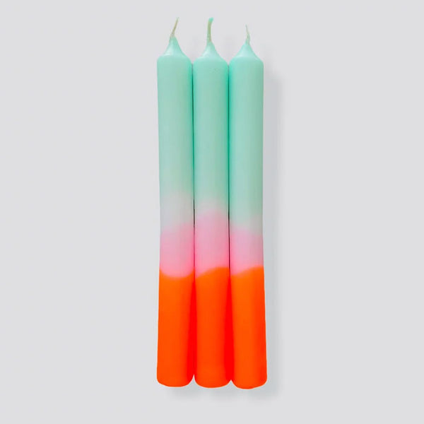 3er-Set Kerzen Dip Dye Neon «Spring Sorbet» von Pink Stories