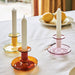 Flare Candleholder M in light blue with red rim von Hay