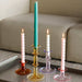 Flare Candleholder M in light blue with red rim von Hay