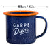 Emaille Espresso-Tassen «Seize the day» navy von Wild & Wolf